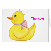 Süßer Ducky Rosa-Dank Grußkarten