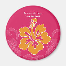 Süßer Hibiskus-Save the Date Magnet Kühlschrankmagnet