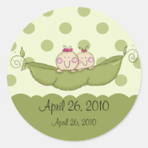 Süßer kleiner Erbsen-Zwillings-Mädchen-Babyparty-A