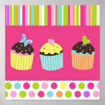 Süßer Kuchen-Kinderzimmer-Kinderwand-Kunst-Druck Poster