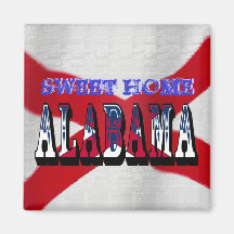 Süßer Zuhause-Alabama-Staats-Flaggen-Magnet Kühlschrankmagnet