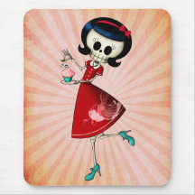 Süßes u. beängstigendes Skeleton Mädchen Mousepads