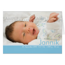 Süßigkeit färbt Blau Geburtskarte - Baby-Mitteilun