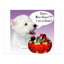 Süßigkeit Westhochland-weißen Terriers Halloween Postkarten