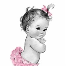 Sweet Vintage Pink Baby Girl Shower Cut Out