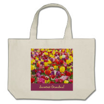 Sweetest Grandma Tote bags Tulip Flowers Garden
