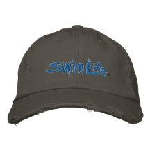 Swim life distressed nickle adjustable hat embroidered hats