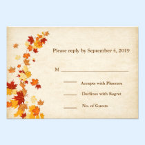 Swirling Autumn Leaves RSVP einladungen
