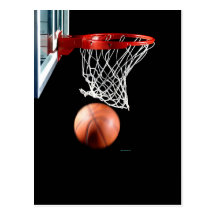 Swish, Basketball durch das Netz Postkarten