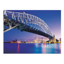 Sydney-Hafen-Brücke nachts Australien Postkarten
