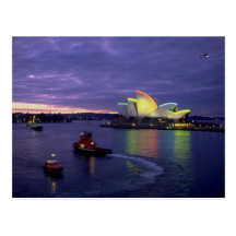 Sydney-Opernhaus und -hafen an Dämmerung, neues Sü Postkarte
