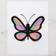 sylized Pastellschmetterling Bedruckte Flyer