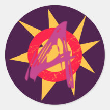 Symbol Anarchie anarchy Runde Aufkleber
