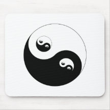 Symbol Yin Yang fraktal fractal Mauspad