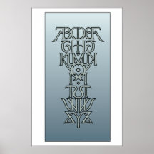 Symmetrisches Alphabet Ambigram Plakat