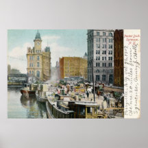 Syrakus, Paket Dock, 1905 Vintag Posterdruck