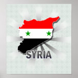 Syrien-Flaggen-Karte 2,0 Posterdrucke