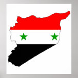 Syrien-Flaggen-Karte Größengleich Posterdruck