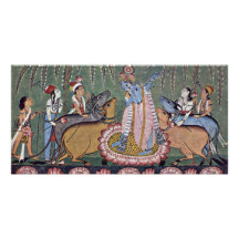 Szene Râgmâlâ Reihe: Krishna mit seiner Flöte vorb Bild Karte