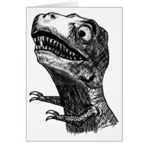 T-Rex Raserei Meme - Gruß-Karte