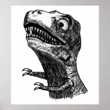 T-Rex Raserei Meme - Plakat
