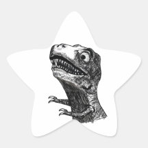 T-Rex Raserei Meme - Stern-Aufkleber