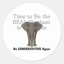 T-STÜCK wirklicher Elefant Runder Sticker