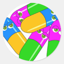 Tablette-Kapseln Runde Sticker