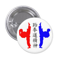 Taekwondo-Kanji pinback Knopf Button