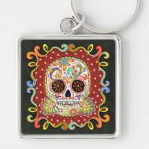 Tag der toten Keychain Zuckerschädel-Kunst Schlüsselband