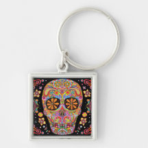 Tag der toten Keychain Zuckerschädel-Kunst Schlüsselanhänger
