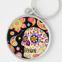 Tag der toten Keychain Zuckerschädel-Kunst Schlüsselband