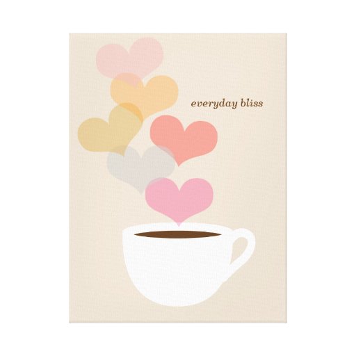 Tägliche Bliss-Kaffee-Liebe-Kunst-Leinwand Leinwand Druck