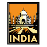 Taj Mahal Indien retro Plakat des Kunst-Dekos Postkarte