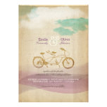 Tandemfahrrad2 Watercolor-Vintage rustikale Hochze Ankündigung
