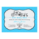 Tandemfahrrad-Jungen-Babyparty-Einladung