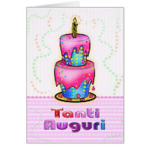 Tanti Auguri italienisches alles- Gute zum Geburts Karte