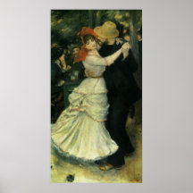 Tanz bei Bougival durch Renoir, Vintager Impressio Poster
