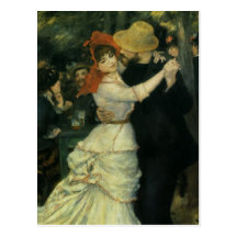 Tanz bei Bougival durch Renoir, Vintager Impressio Postkarte