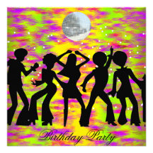 Tanz-Disco-Geburtstags-Party Einladung aquamarin