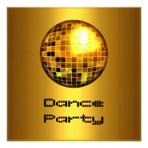 Tanz-Party-Ereignis-Gold Mirrorball Personalisierte Einladungskarten