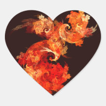 Tanzen Firebirds abstrakter Kunst-Herz-Aufkleber