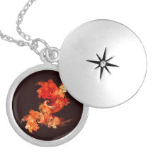 Tanzen Firebirds abstrakter silberner Locket Medaillons