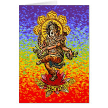 TANZEN GANESHA | chakren Farben Grußkarte