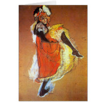 Tanzen Janes Avril durch Toulouse-Lautrec Grußkarten