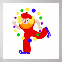 Tanzen-Jongleur-Clown Plakatdruck