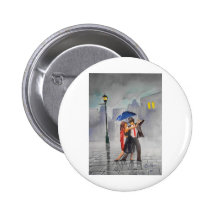 TANZEN-PAAR-REGENSCHIRM ANSTECKNADELBUTTON