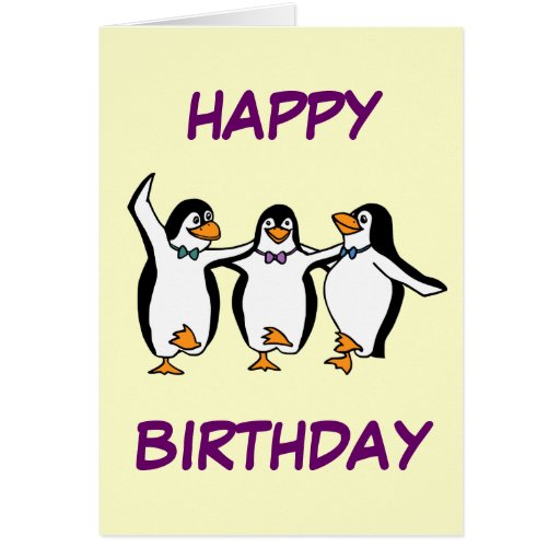 TanzenPinguinGeburtstagsKarte Zazzle