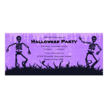 Tanzen-Skelett-lila Halloween-Party Invitatio Individuelle Ankündigung