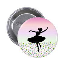 Tanzen unter die Sterne - rosa Sonnenuntergang Button